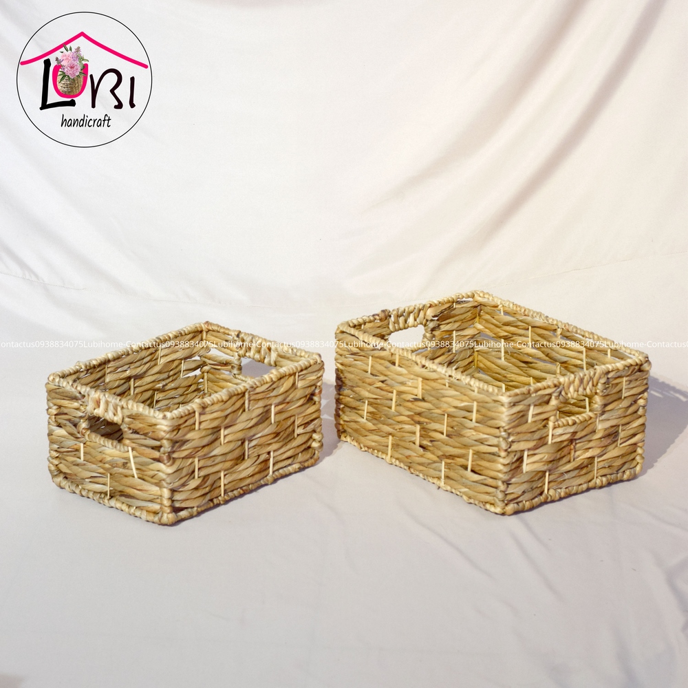 Sọt đựng đồ lục bình hình chữ nhật - bộ 3