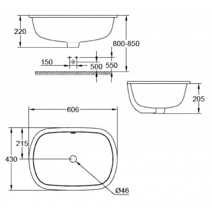 Chậu Rửa Mặt Lavabo Grohe 39125001 Eurosmart Âm Bàn