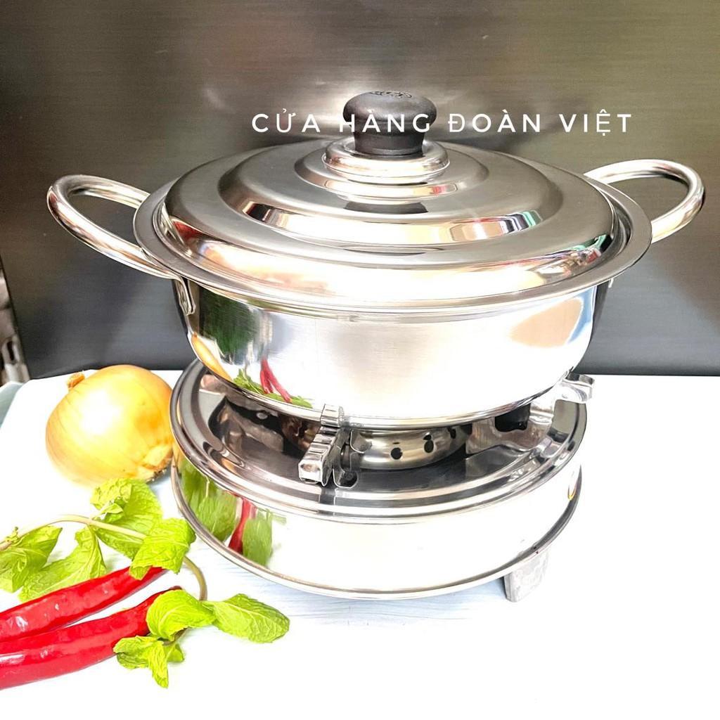 Bộ NỒI LẨU + BẾP CỒN Tiện Lợi. Chất liệu INOX DÀY, dùng chuyên nghiệp cho quán ăn - nhà hàng , tiện ích cho gia đình