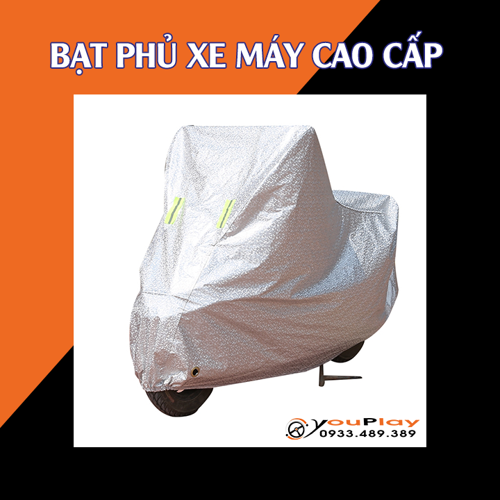 Bạt phủ xe máy chống mưa nắng, bụi bẩn, vải dù pha nilon chống thấm tuyệt đối, áo trùm cả xe