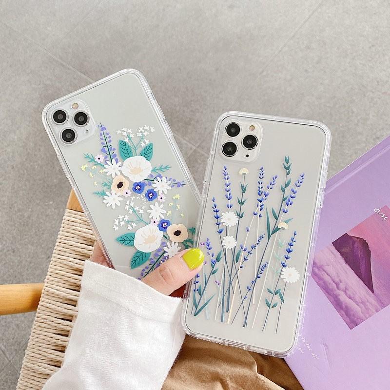 Ốp Lưng Case dành cho Iphone Dẻo Hoa cỏ Trong Không Ngả Màu 7g/8g/7Plus/8Plus/X/Xs/Xsmax/Xr/11/11Pro/11Promax/12/12pr