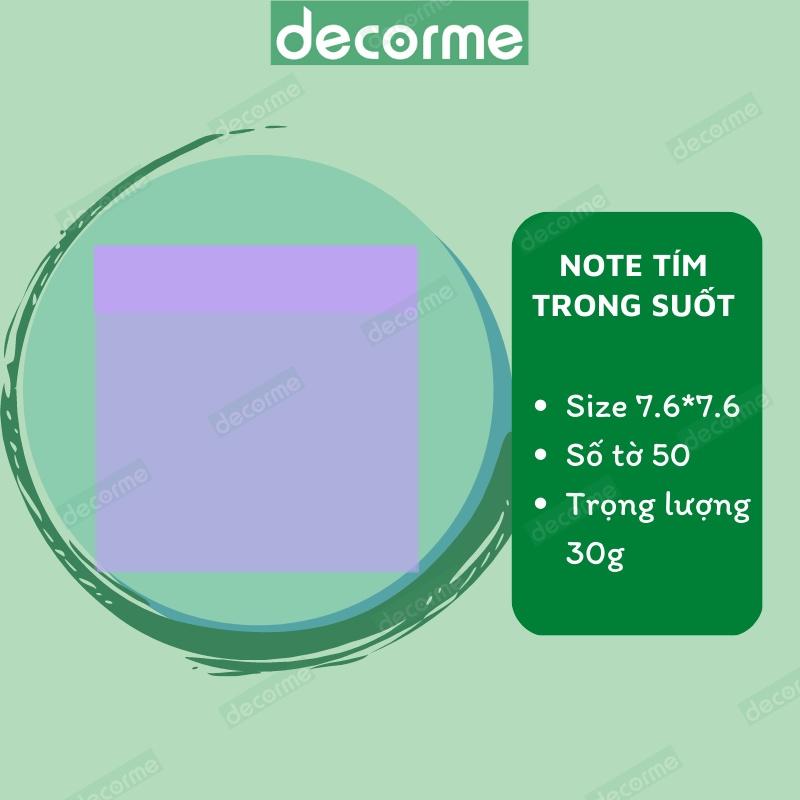 Giấy note copy DecorMe giấy note trong suốt tàng hình giấy ghi chú nhiều màu không thấm nước phụ kiện văn phòng phẩm