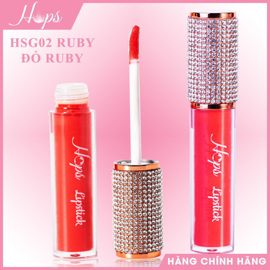 Son Kem Lì Cao Cấp HOPS HSG02 RUBY - MÀU ĐỎ RUBY