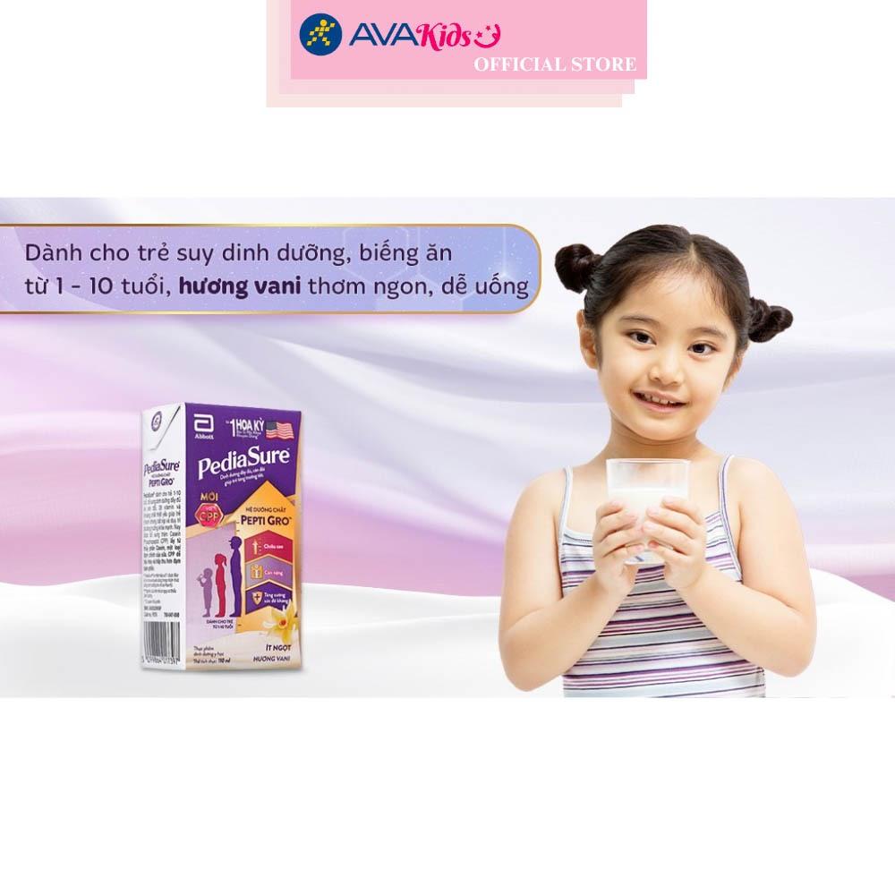 Lốc 4 hộp sữa pha sẵn Abbott PediaSure hương vani 110 ml (1 - 10 tuổi)