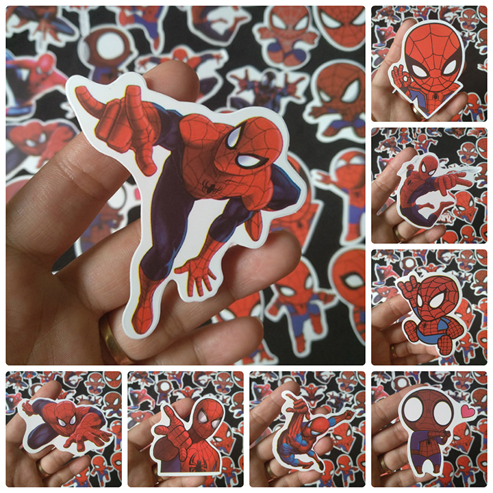 Bộ Sticker dán cao cấp chủ đề SPIDER MAN - NGƯỜI NHỆN - Dùng dán Xe, dán mũ bảo hiểm, dán Laptop