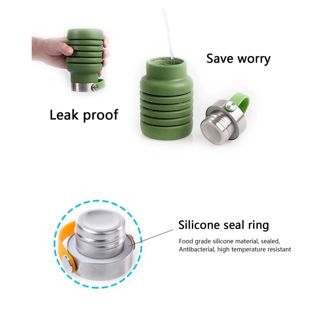 New Style Fashion Portable Silicone Folding Water Bottle Creative Outdoor Large-Capacity Folding Portable Sports Water Bottles