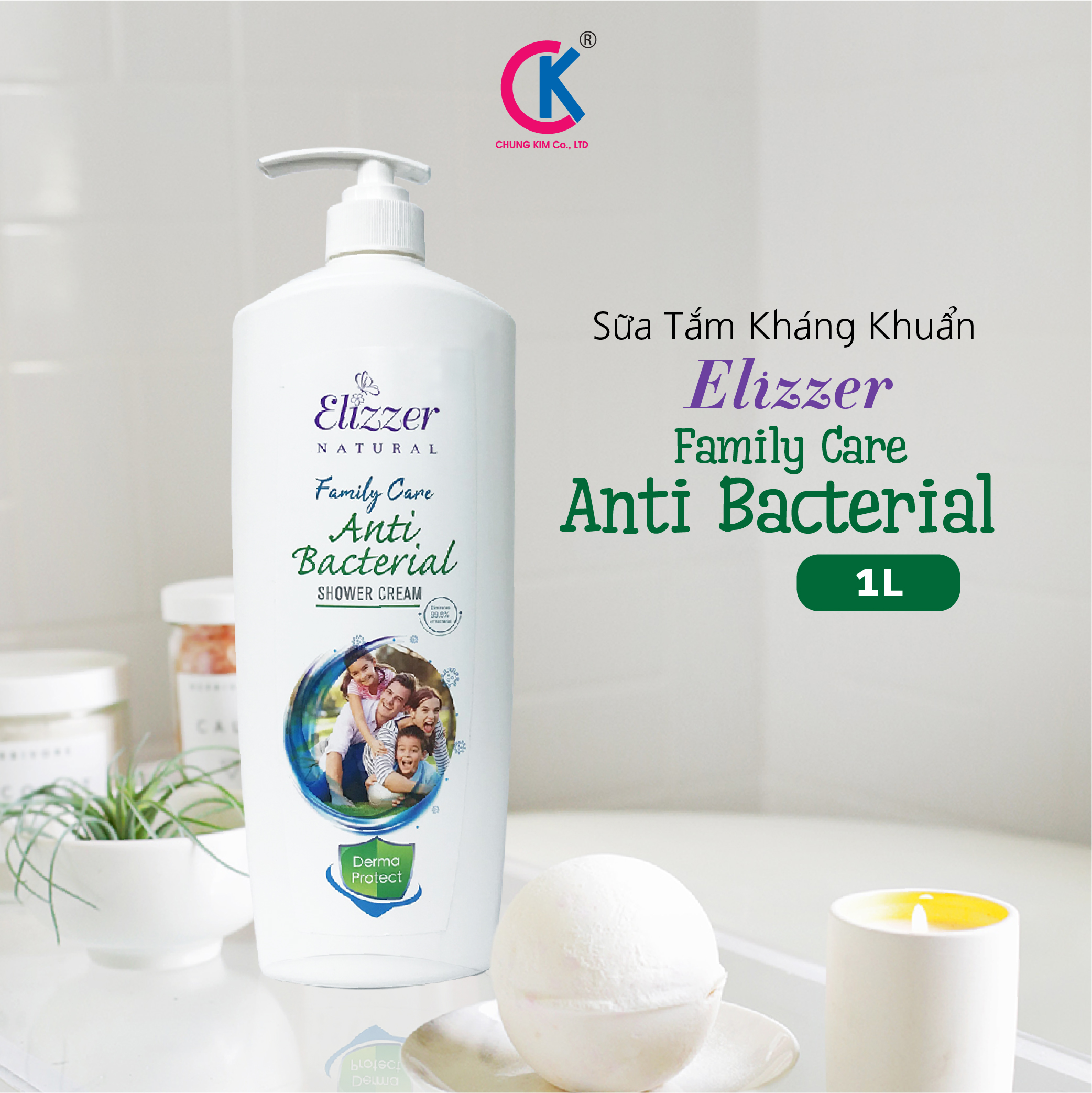 Sữa Tắm Kháng Khuẩn Elizzer Family Care Anti Bacterial 1L