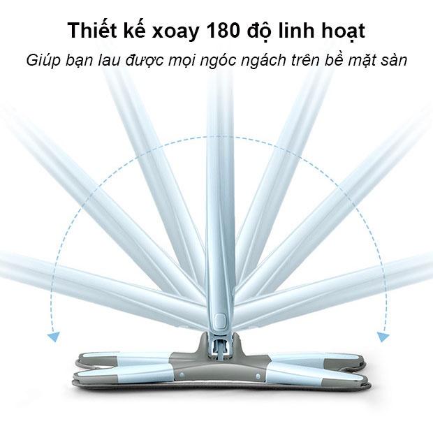 Cây lau nhà chữ X thông minh đầu xoay 360 độ tiện ích có bông lau