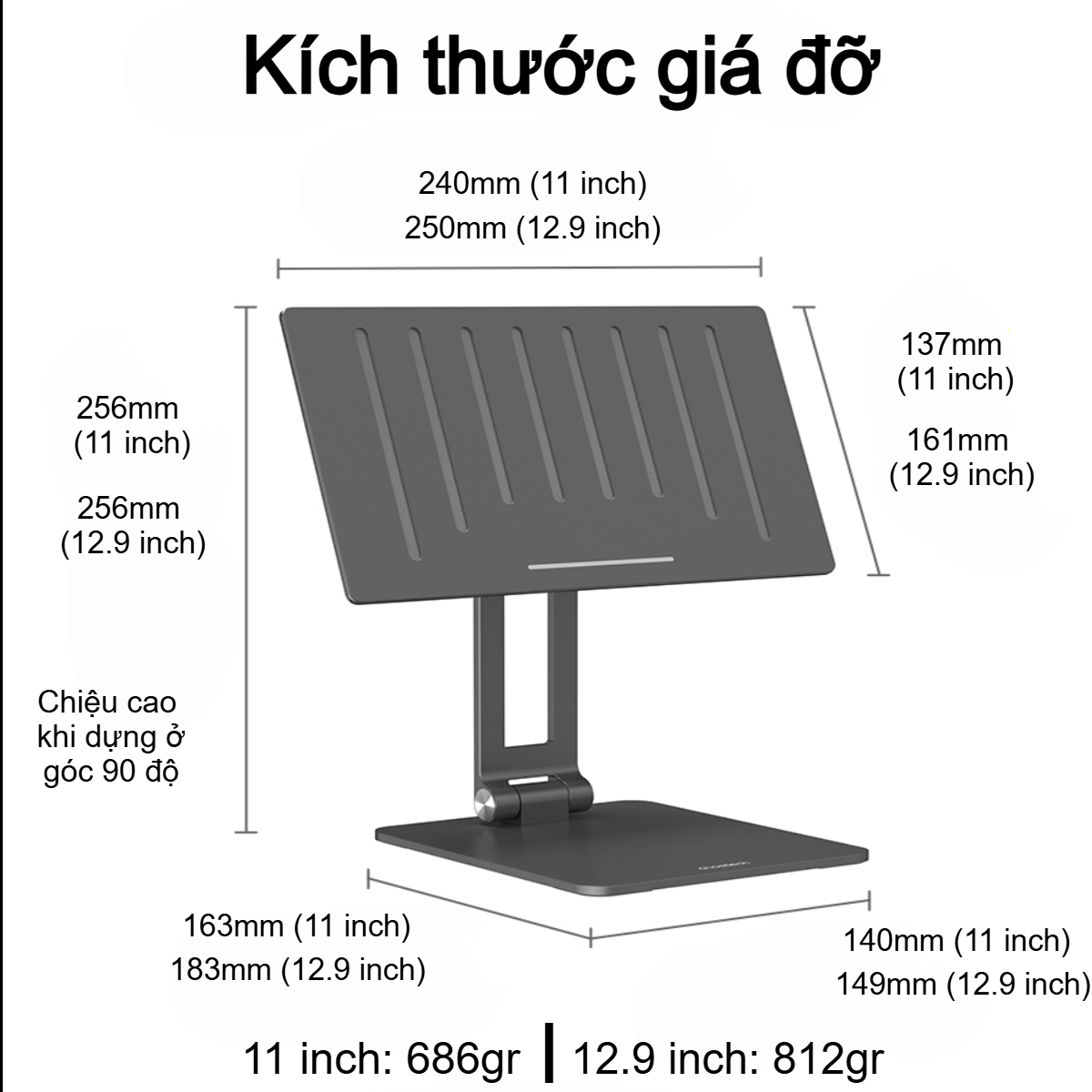 Giá đỡ hít nam châm Choetech H068 - H069 cho i-Pad 11inch/12.9inch - Hàng chính hãng