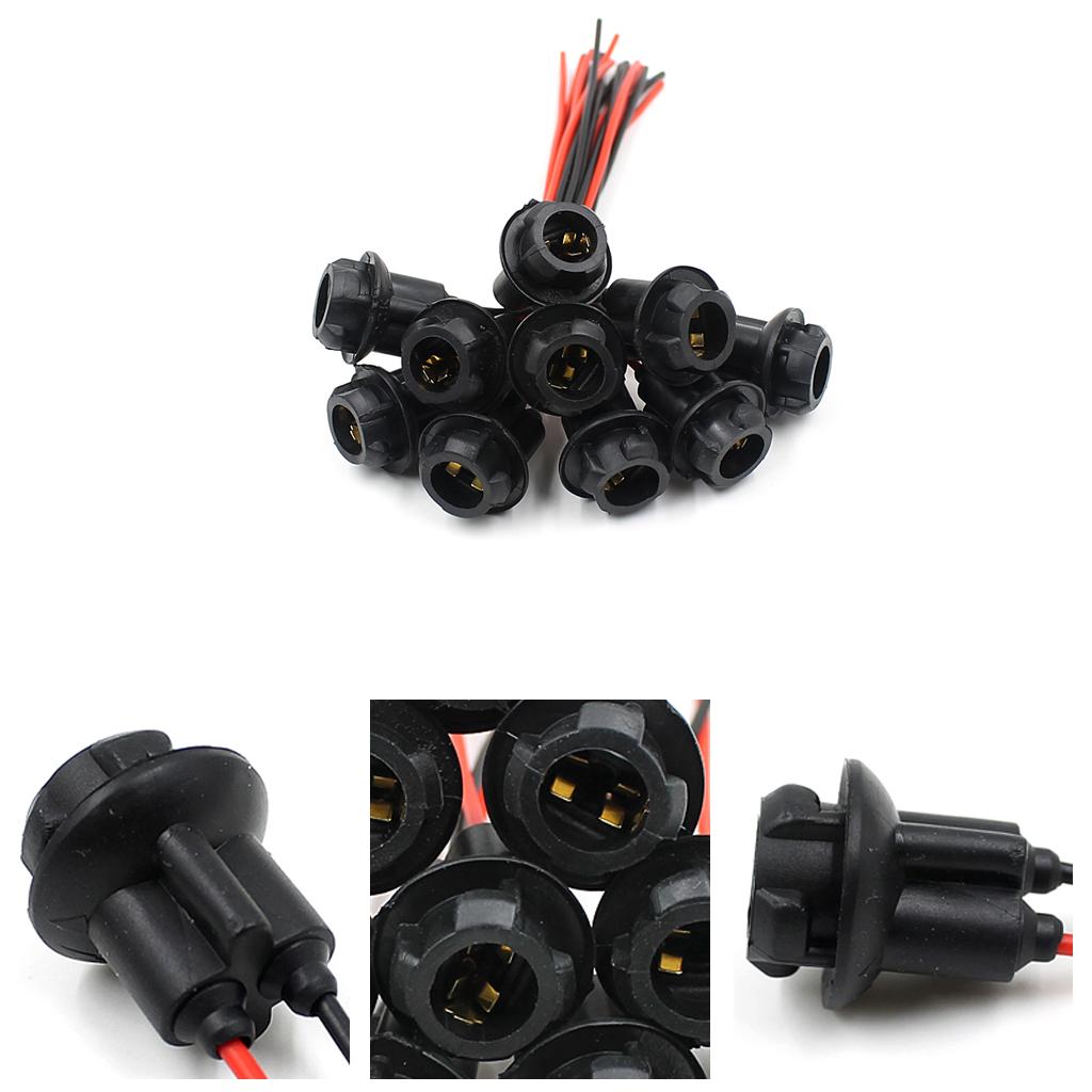 10 Pieces T10 5050 W5W Bulb Socket Holder Connector Pre-wired Adapter