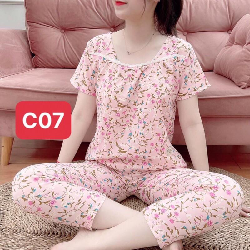 Bộ mặc nhà chất lụa hàn mềm mịn, thấm hút mồ hôi, không nhăn, đủ size