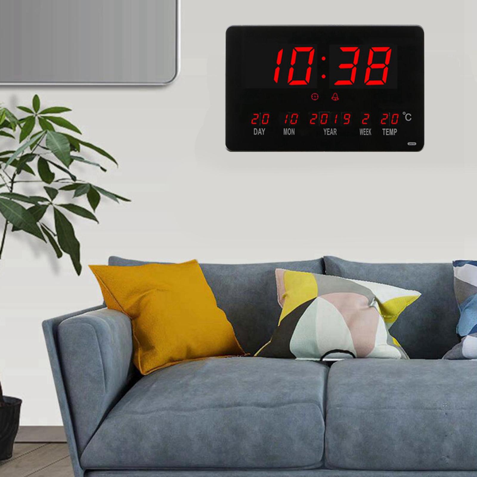 Desk Digital Alarm Clock Display Calender Temperature Bedroom Bedside Clock for Home Office Decor