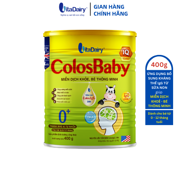 Colosbaby IQ Gold 0 + 400g hỗ trợ phát triển trí não, miễn dịch khỏe cho bé - VitaDairy