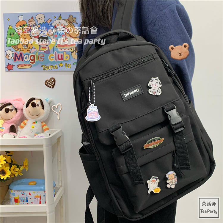 cặp học sinh đi học thời trang, balo nữ đi học 2 nịt difabag