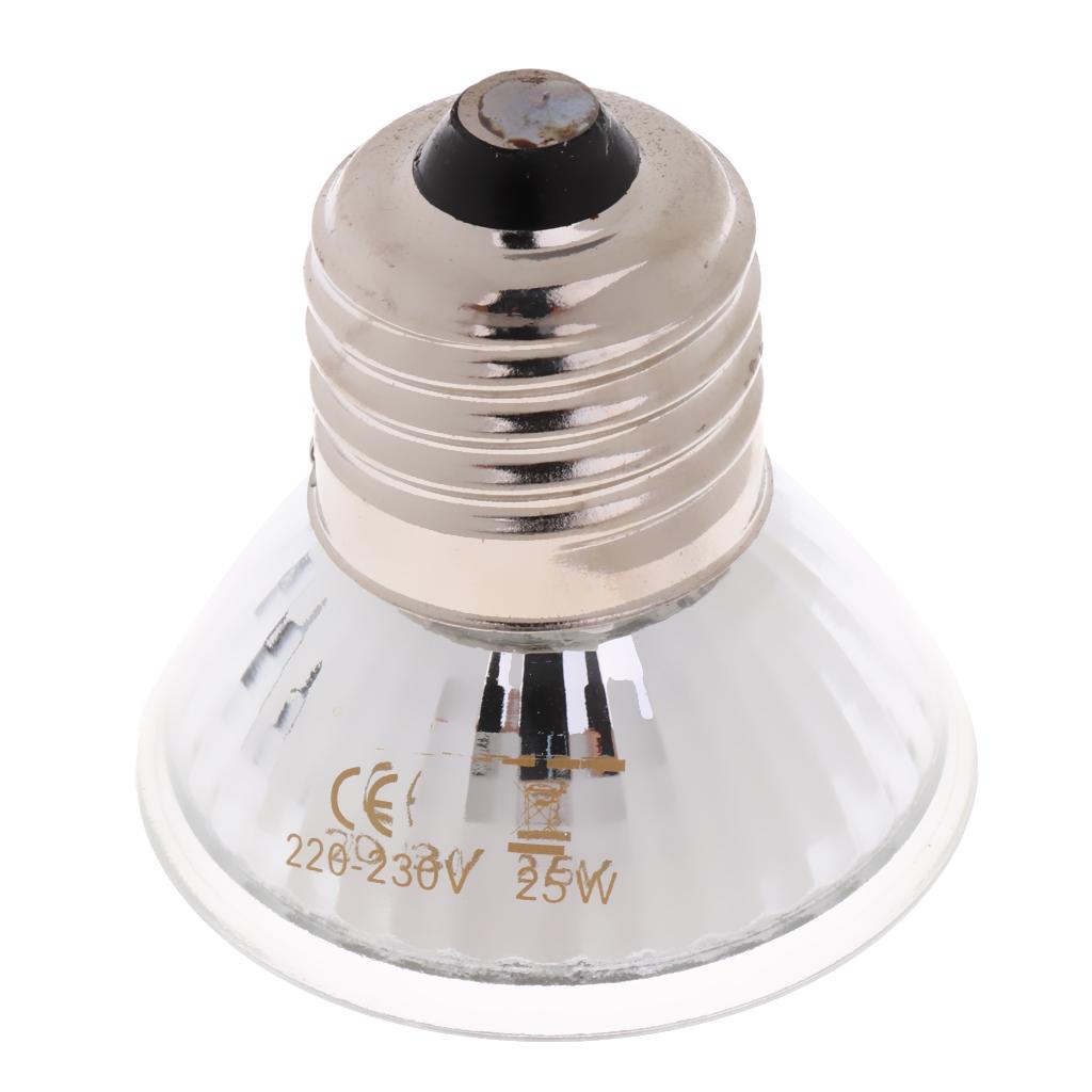 E27 220-230V Reptile Basking Lamp UVA UVB Halogen Bulb Emitter Light 25/50/75W