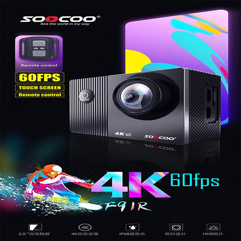 Camera hành động Ultra HD 4K 60fps có màn hình điều khiển từ xa Touch Muff Trò bảo vệ không thấm nước Video Video Sport Cam Support 128G