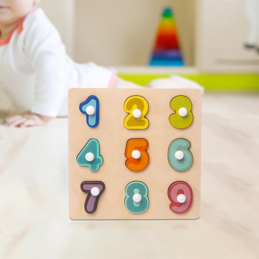 Wooden Sensory Toys Peg Puzzle Board Shapes Matching Knob Puzzles for Kids Early Education