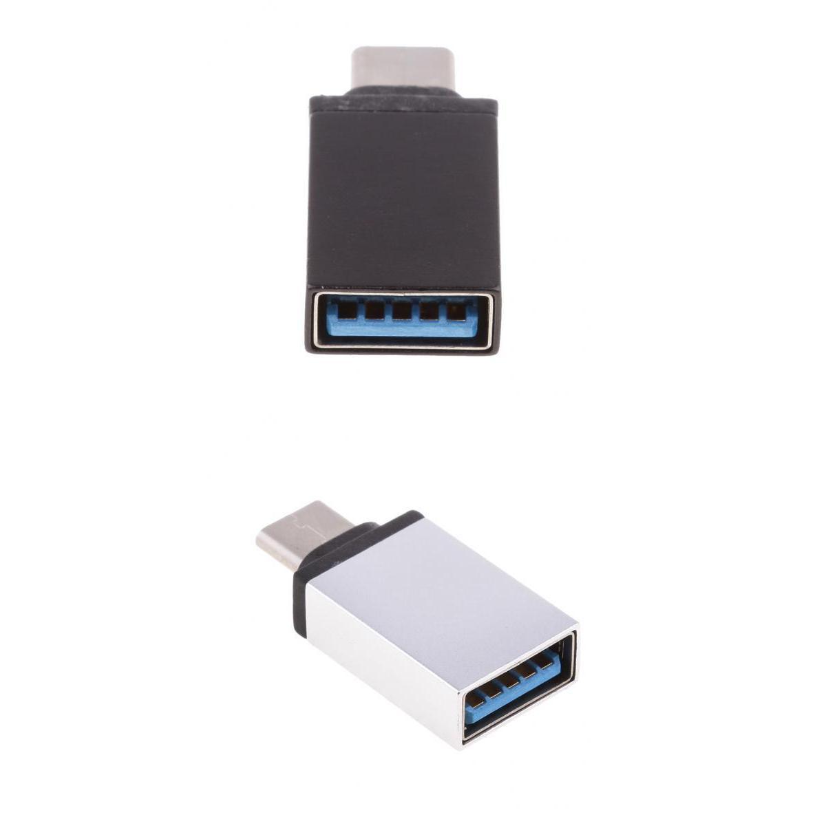 2 Pcs USB Type-C Male To USB3.0 Female Adapter Support OTG Data Sync Charger