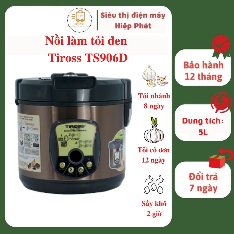 Nồi làm tỏi đen, Máy làm tỏi đen Tiross TS906D, sấy khô 2 giờ, dung tích 5L - Hàng chính hãng