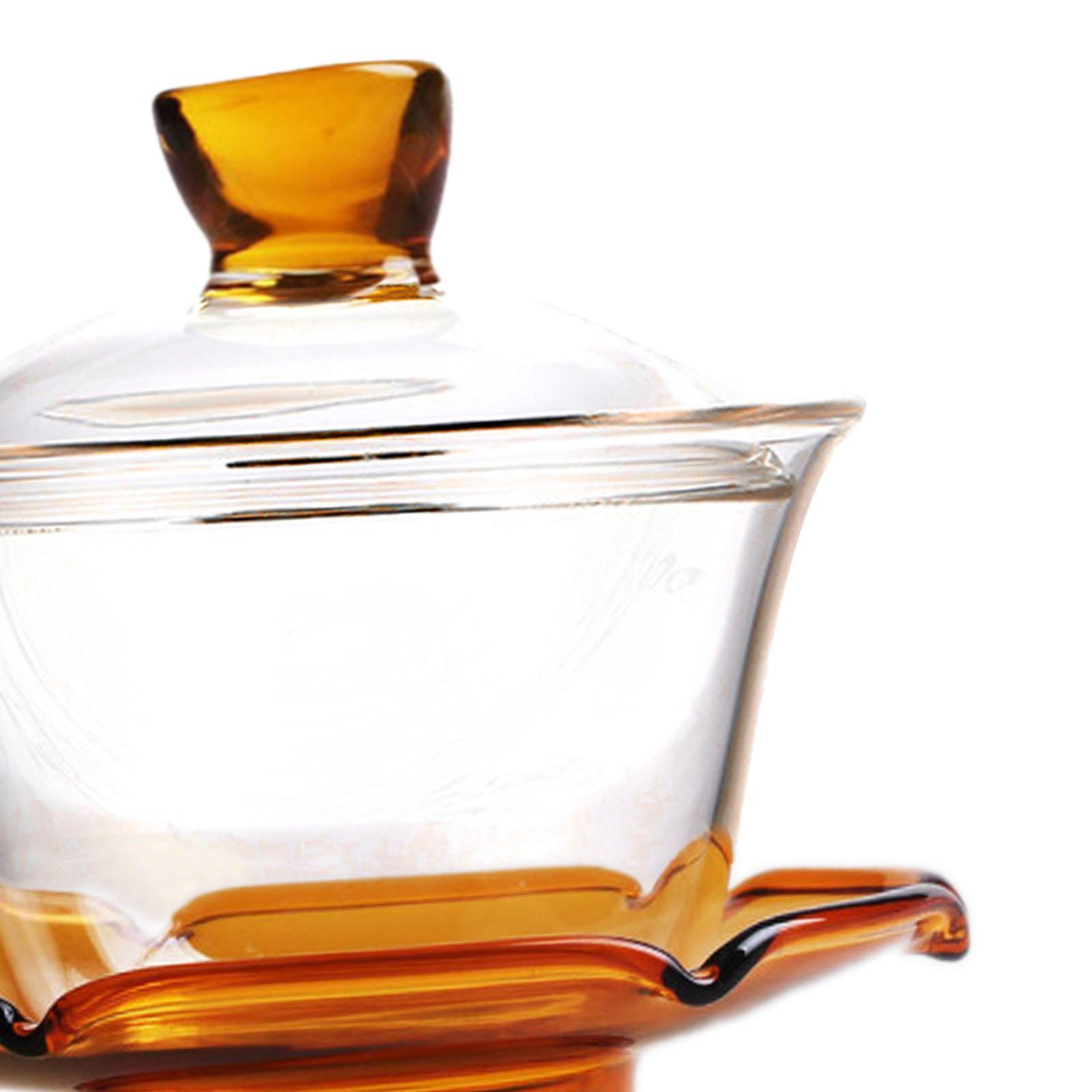 Glass Teapot Set with Lid Tea Maker Tea Cup Transparent Kungfu Glass Tea Set for Office