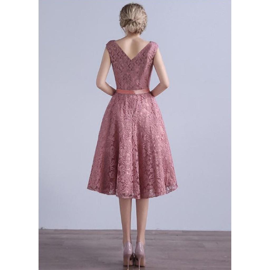 Đầm Nữ Ren - Hồng Phấn (Size L)