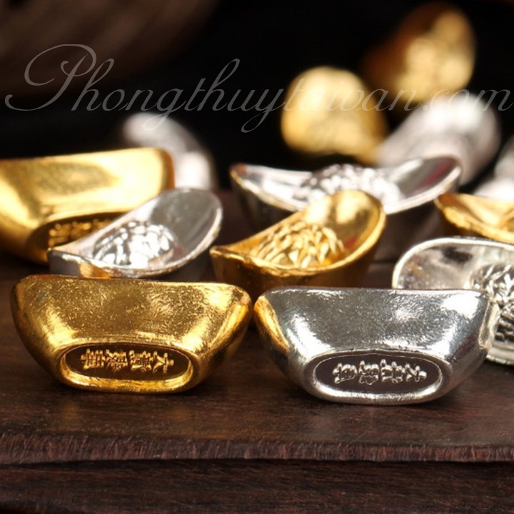 Thỏi Vàng, Bạc không chữ chiêu lộc thờ cúng