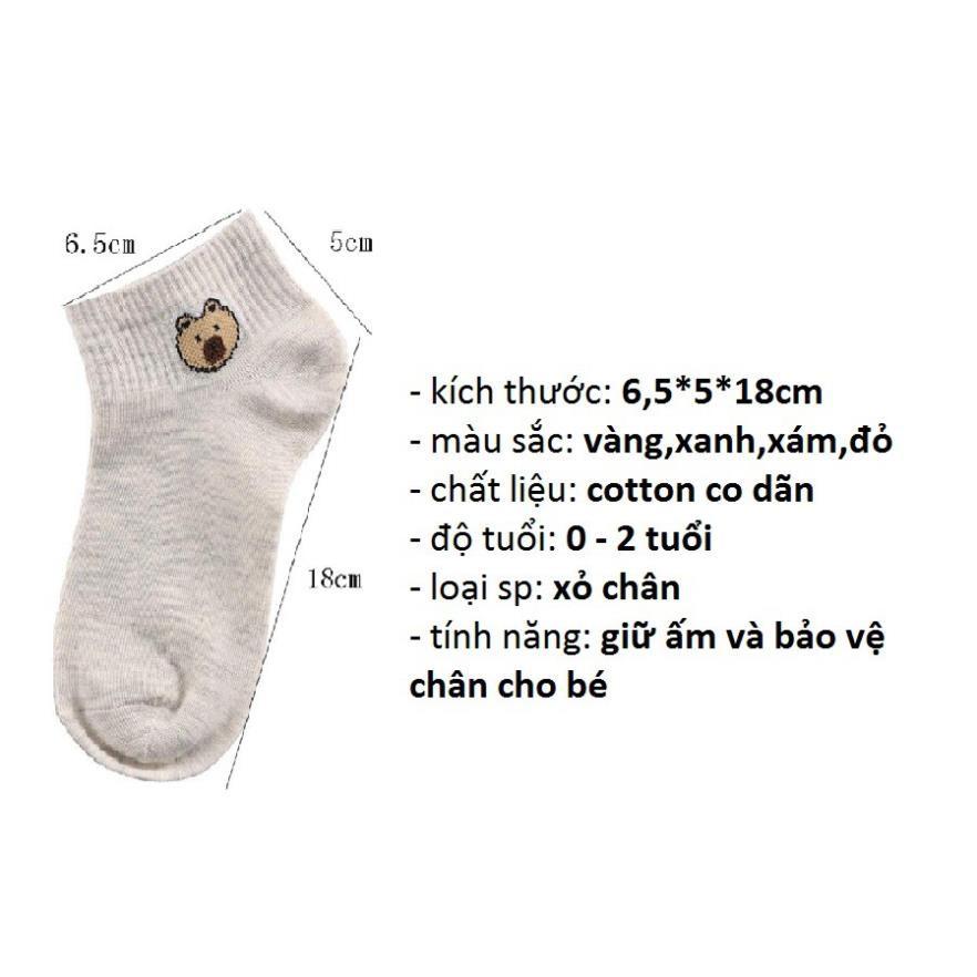 Tất len hình Gấu brown mềm mịn, co dãn cho bé gái, bé trai 0 đến 2 tuổi Châu Shop