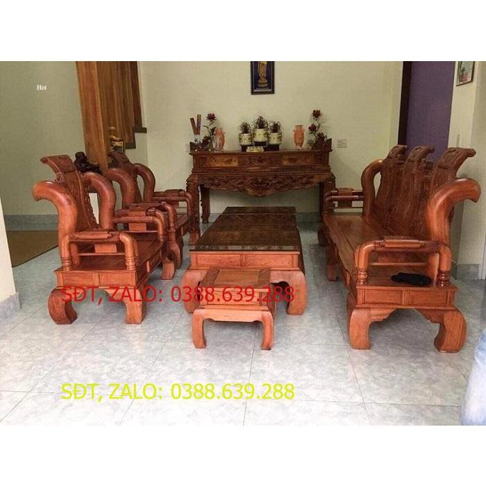 Bộ bàn ghế tần thủy hoàng gỗ gõ tay 12