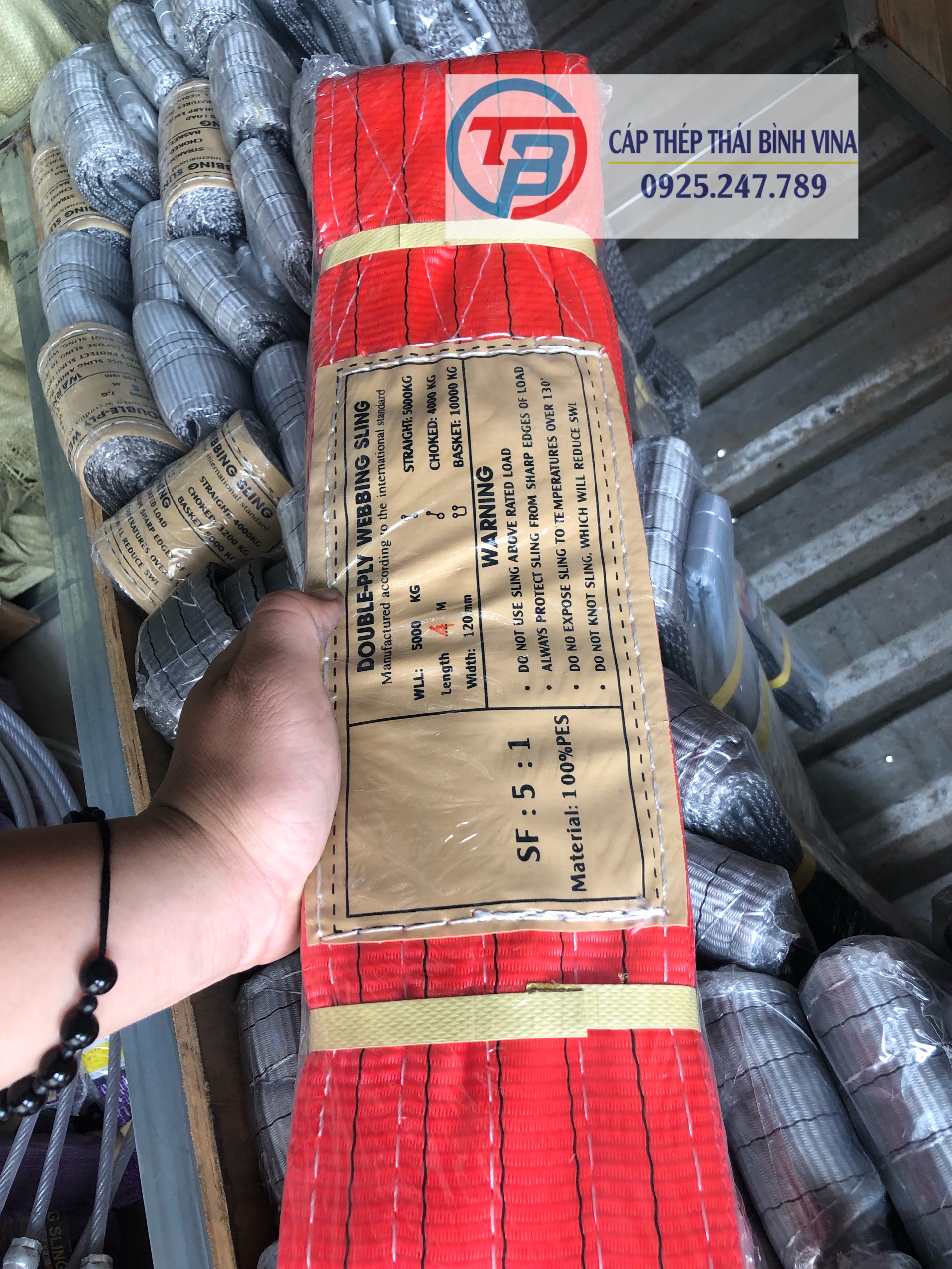 Cáp Vải Cẩu Hàng Bản Dẹp 5 tấn 2 Mét