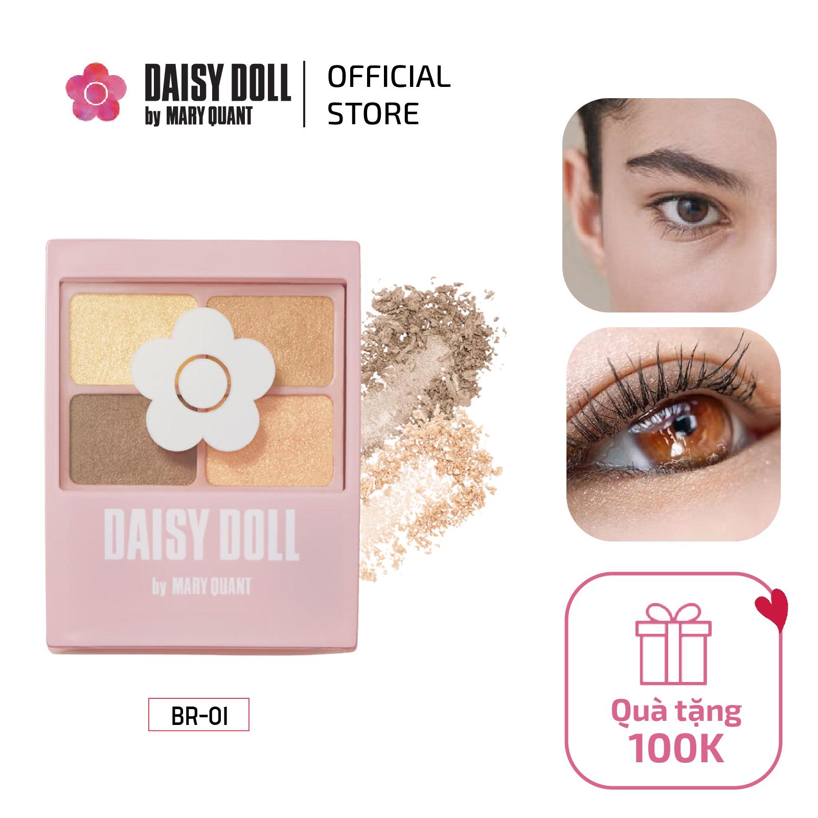 Bảng Phấn Mắt Daisy Doll Nhật Bản Siêu Bền Màu Với 4 Màu Trang Điểm Đa Chức Năng Phấn Má Hồng Phấn Bắt Sáng 5.1g