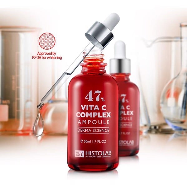 TINH CHẤT DƯỠNG TRẮNG, MỜ THÂM, SE LỖ CHÂN LÔNG 47% VITA C COMPLEX AMPOULE DERMA SCIENCE 50ML