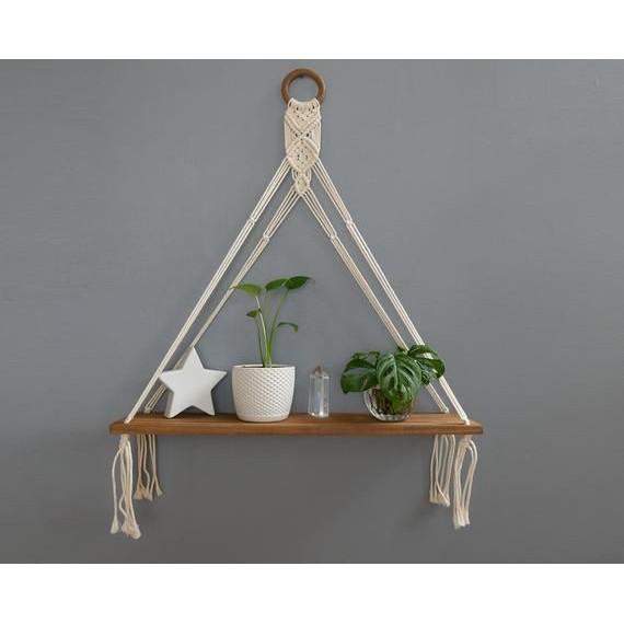 kệ gỗ trang trí decor treo dây tết macrame độc đáo