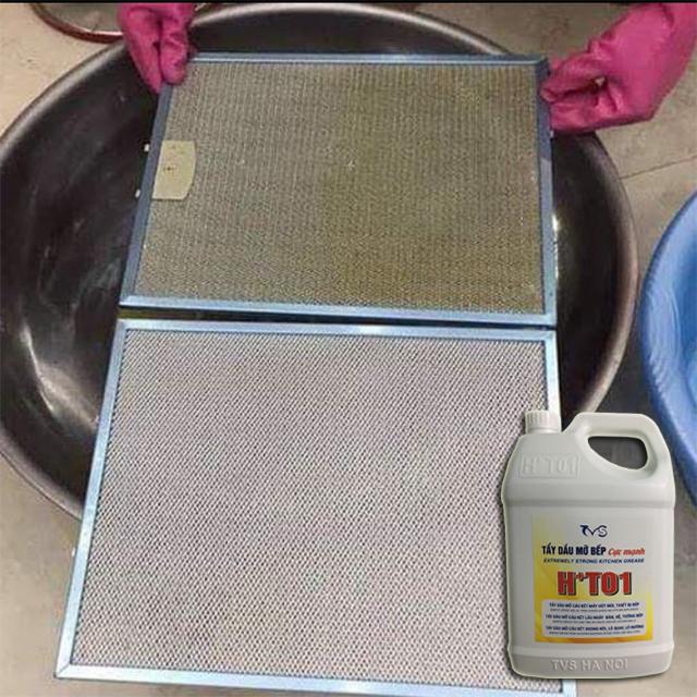 Tẩy dầu mỡ bếp cực mạnh HT01, can 5LIT dầu mỡ cáu két lâu ngày trên hút mùi, lò nướng bếp ăn công nghiệp