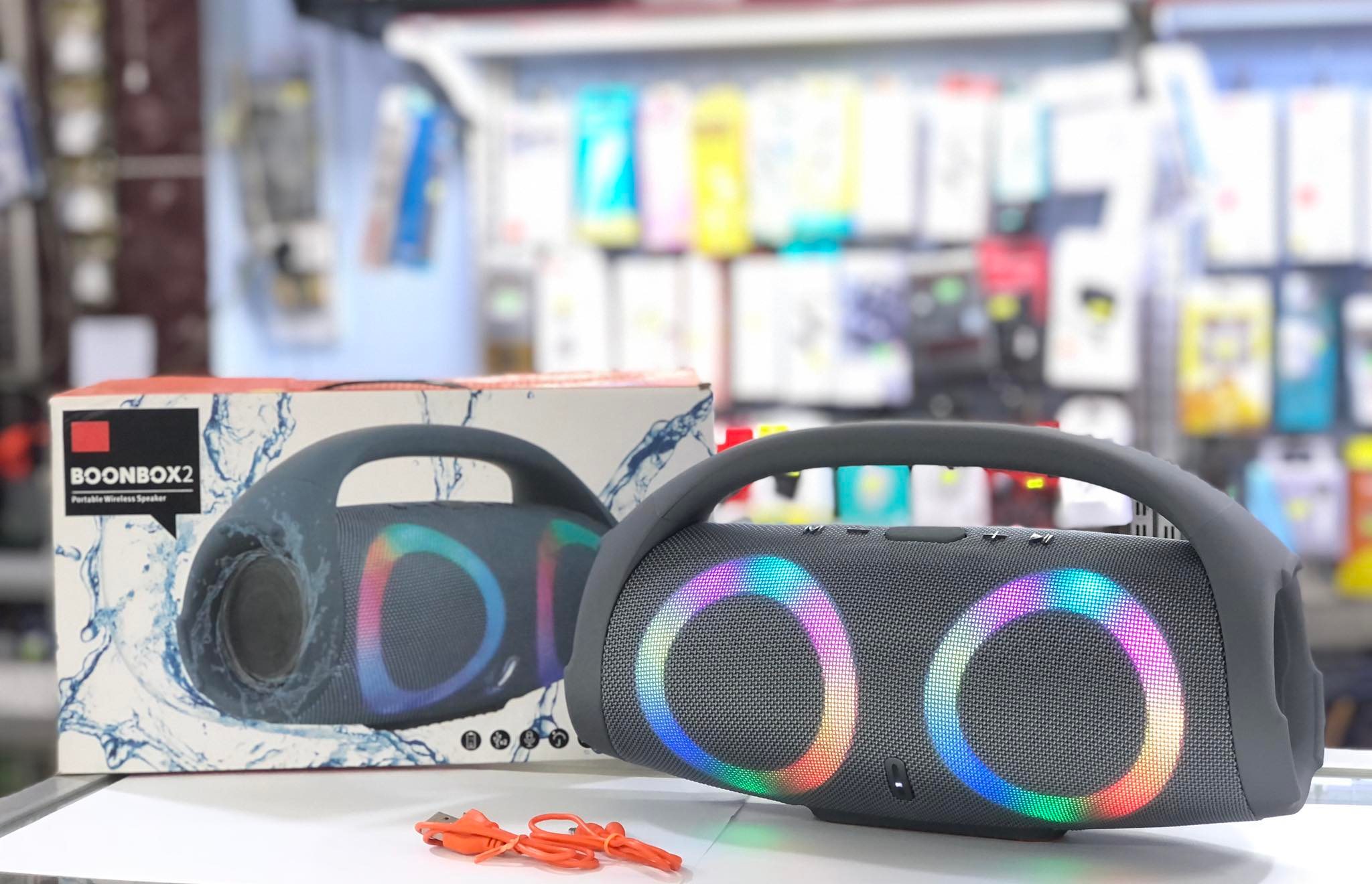 LOA BLUETOOTH BOOMBOX X2 CÓ LED - ÂM THANH HAY, BASS MẠNH MẼ -XÁCH TAY TIỆN LỢI