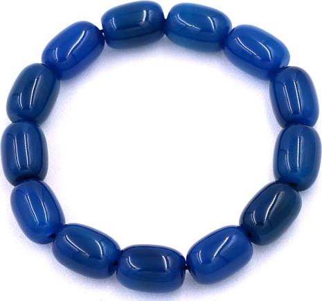 Vòng tay Lu Thống Thạch Anh Xanh Dương Bầu size 10mm x 14mm - hợp mệnh Mộc, mệnh Thủy