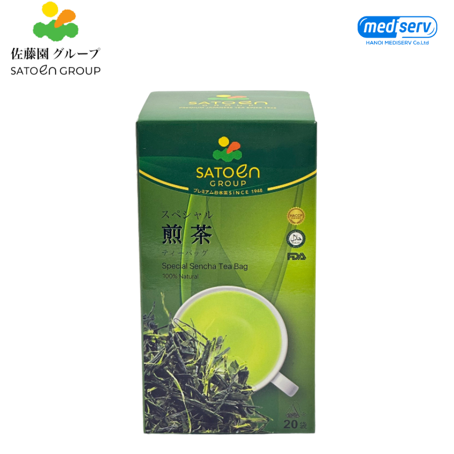 Combo 01 Trà túi lọc Satoen Houjicha Special + 01 trà túi lọc Satoen Sencha Special - Hộp 20 túi lọc