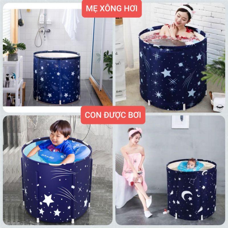 Bồn Tắm Gấp Gọn FUHO Vải Oxford Thế Hệ Mới - 6 Lớp Cách Nhiệt Lên Đến 3 Giờ.