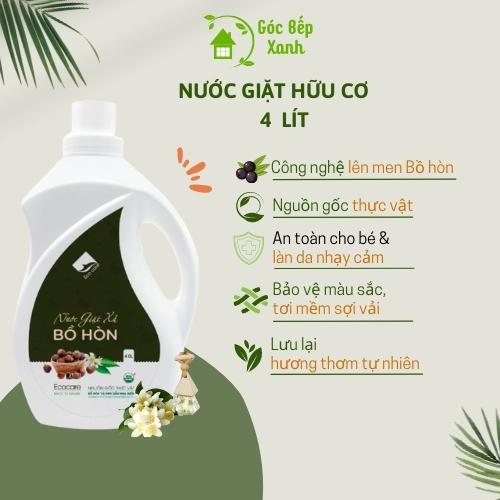 Nước giặt xả hữu cơ Bồ Hòn Ecocare tinh dầu Hoa Bưởi 4000ml