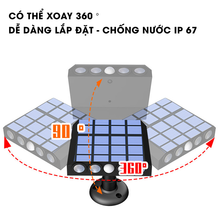 Đèn năng lượng mặt trời cảm biến giả camera, an toàn, tiện dụng, có điều khiển từ xa - D1382
