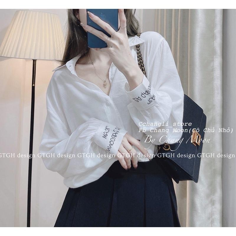 SƠ MI TRẮNG TAY CHỮ