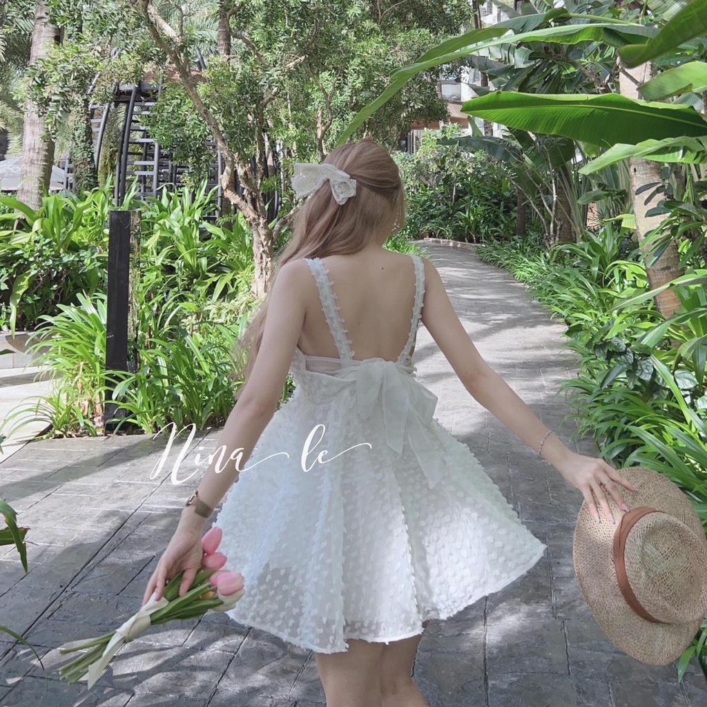 Đầm nữ hai dây dáng xòe lông vũ xinh xắn dạo phố, đi biển với 3 màu sắc