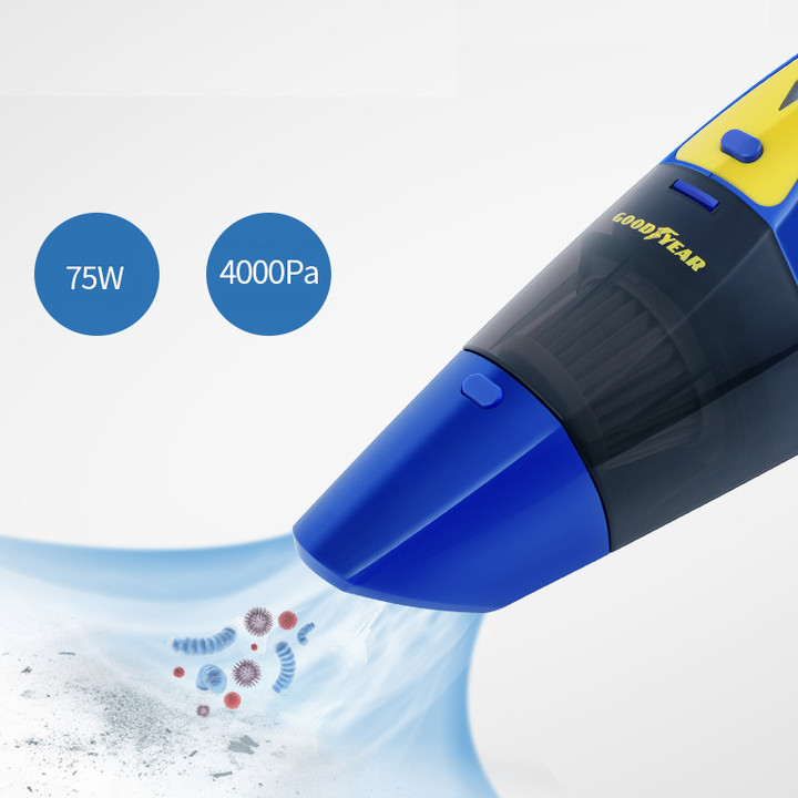 Máy hút bụi cầm tay không dây khô và ướt thương hiệu cao cấp Goodyear GY-2897 - Công suất: 75W - Dung lượng pin: 2400mAh - Lực hút chân không: 3000 - Hàng Nhập Khẩu