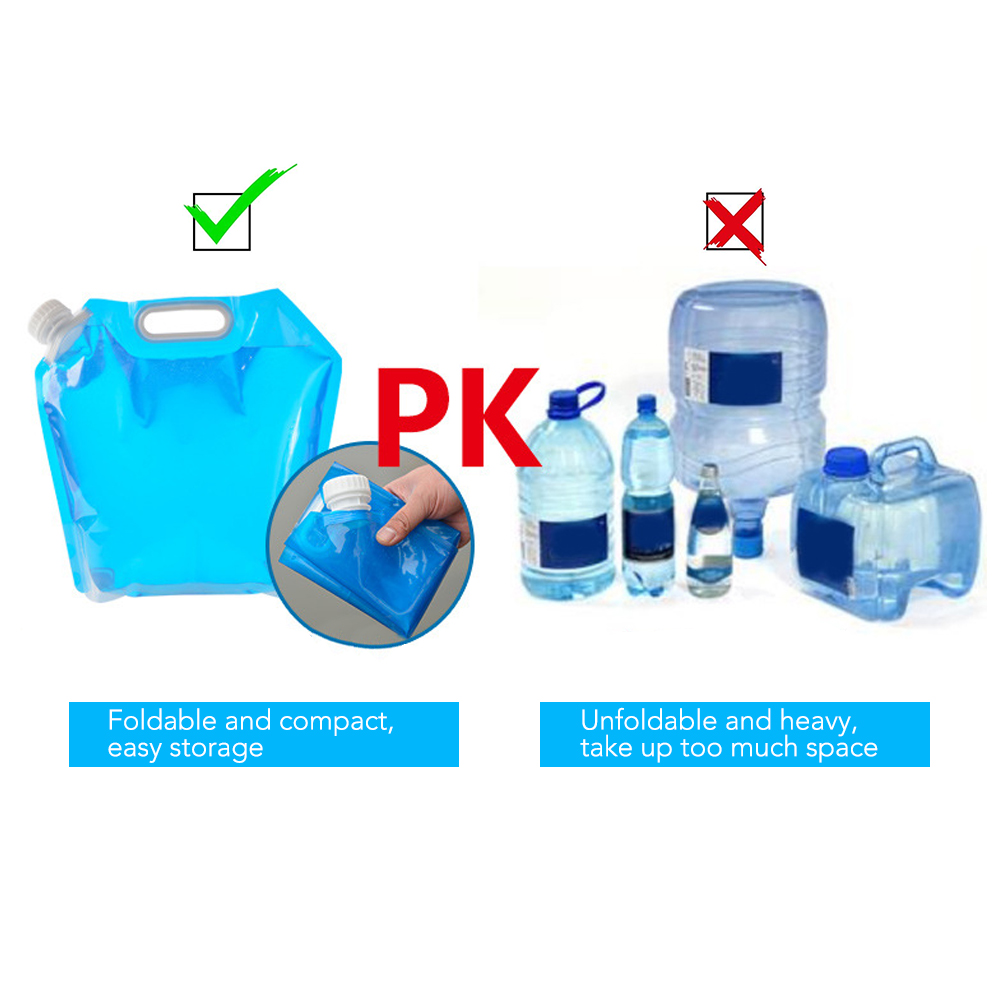 Túi Đựng Nước 5L/10L Có Thể Gập Lại Dùng Cho Cắm Trại Đi Bộ Đường Dài Sinh Tồn Khẩn Cấp