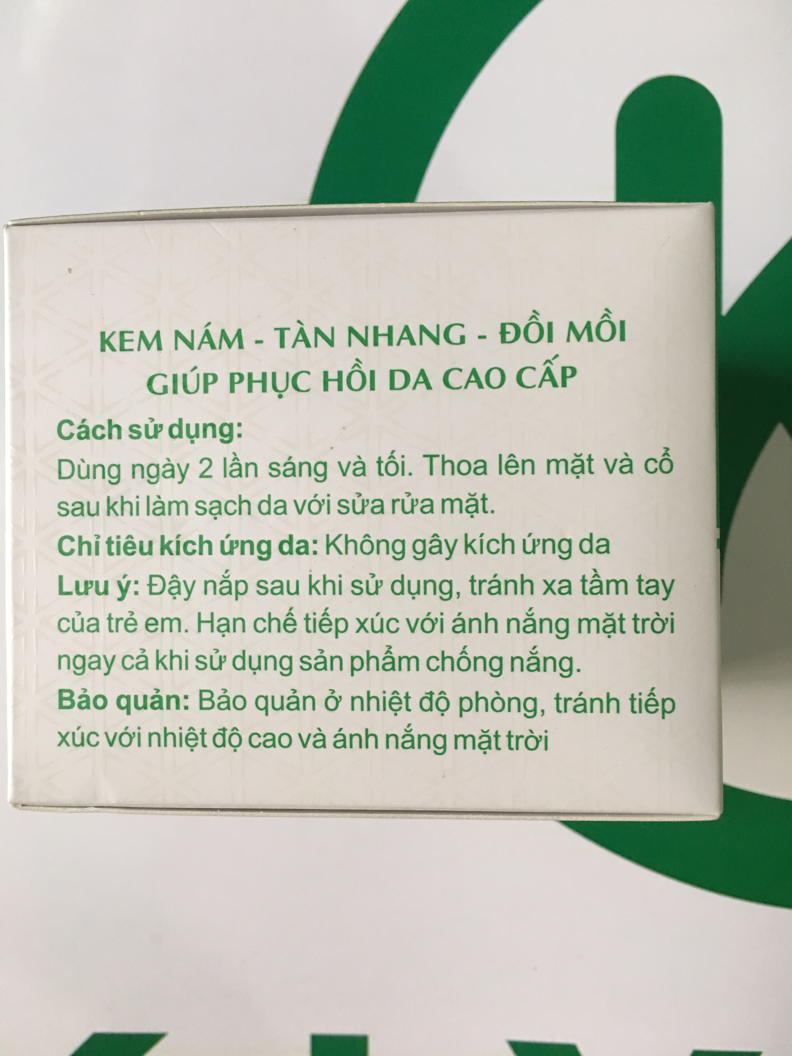 KEM NÁM – TÀN NHANG – ĐỒI MỒI – GIÚP PHỤC HỒI DA CAO CẤP