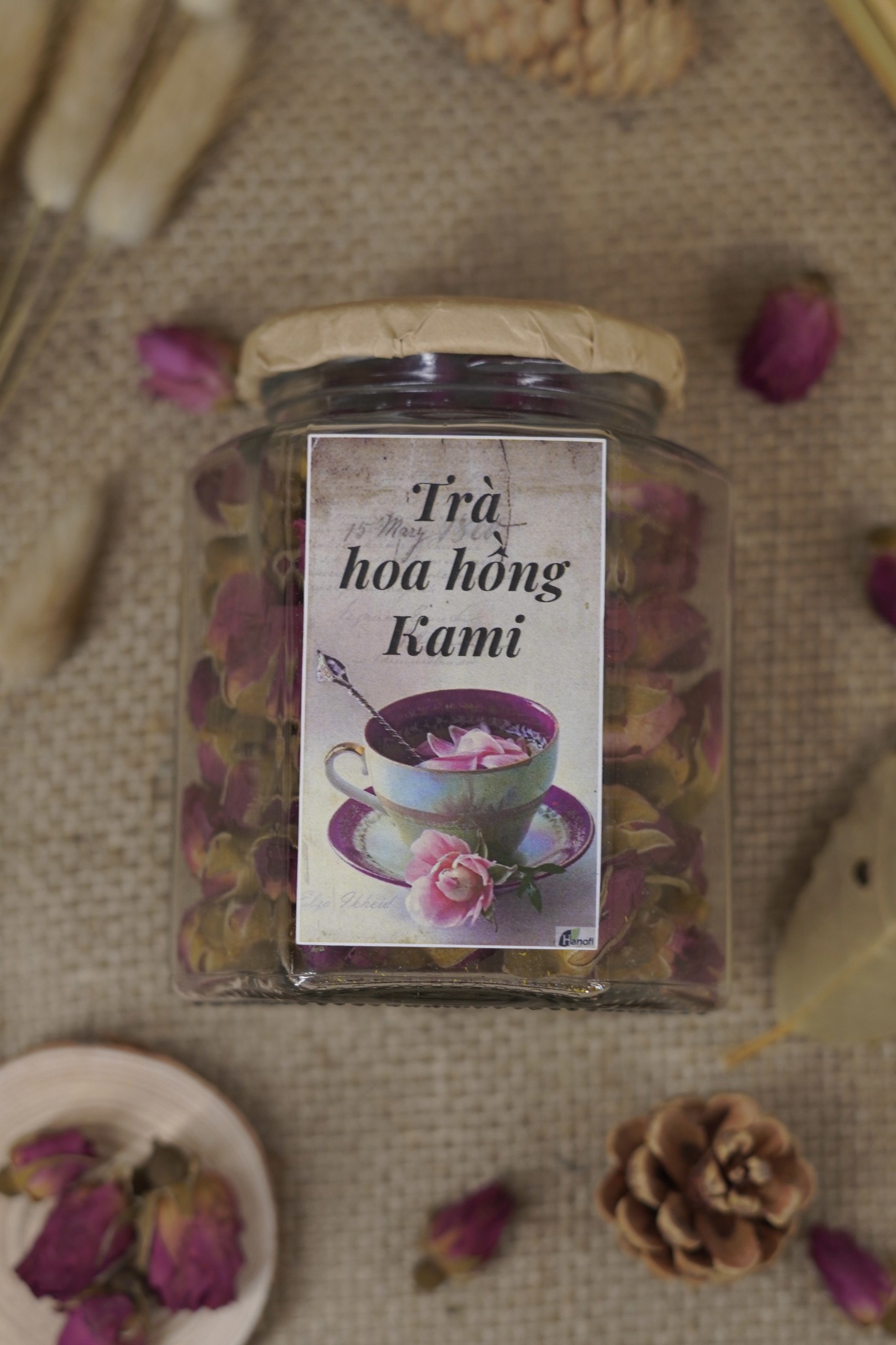 Trà hoa hồng Kami sấy lạnh 50g; Giúp điều hòa khí huyết, đẹp da, hỗ trợ giảm cân, giảm stress, detox cơ thể