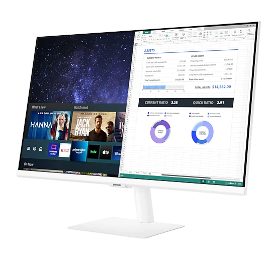 Màn Hình Thông Minh Smart Monitor Samsung LS27AM501NEXXV 27inch/Full HD (1920x1080) 8ms/60Hz/VA/Tích Hợp Loa/Hệ Điều Hành Tizen - Hàng Chính Hãng