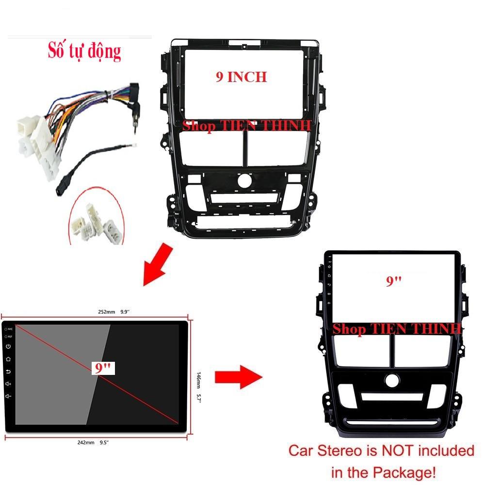 Mặt dưỡng-mặt nạ taplo Vios –Yaris SỐ TỰ ĐỘNG Lắp màn hình 9 In cho đầu dvd cho xe ô tô kèm dây giắc theo xe