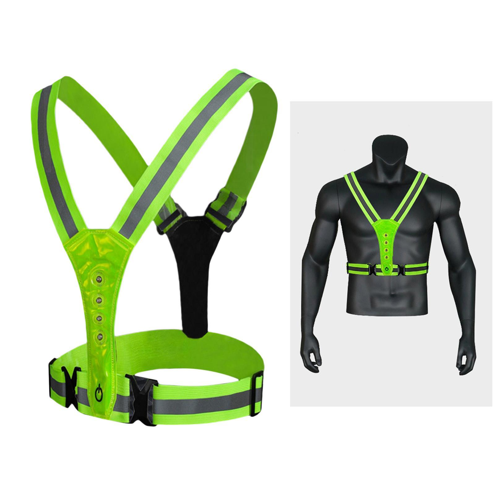 3 Modes 8 Bright LED Reflective Vest Warning Lights for Night Running;
