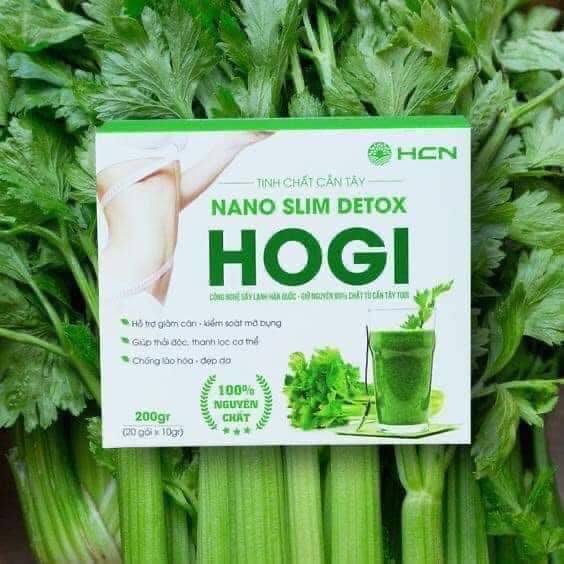 Bột Cần Tây Nguyên Chất Sấy Lạnh Hogi 200g - Da Sáng, Dáng Thon, Giảm Cân, Thanh Lọc Cơ Thể (Tinh Chất Cần Tây Nano Slim Detox Hogi 20 gói 10g)