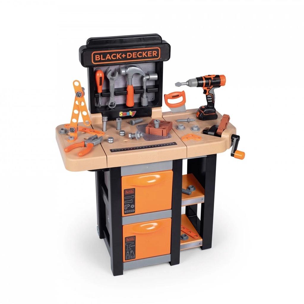 Đồ chơi giáo dục Bàn dụng cụ kỹ sư 37 chi tiết Black + Decker Smoby